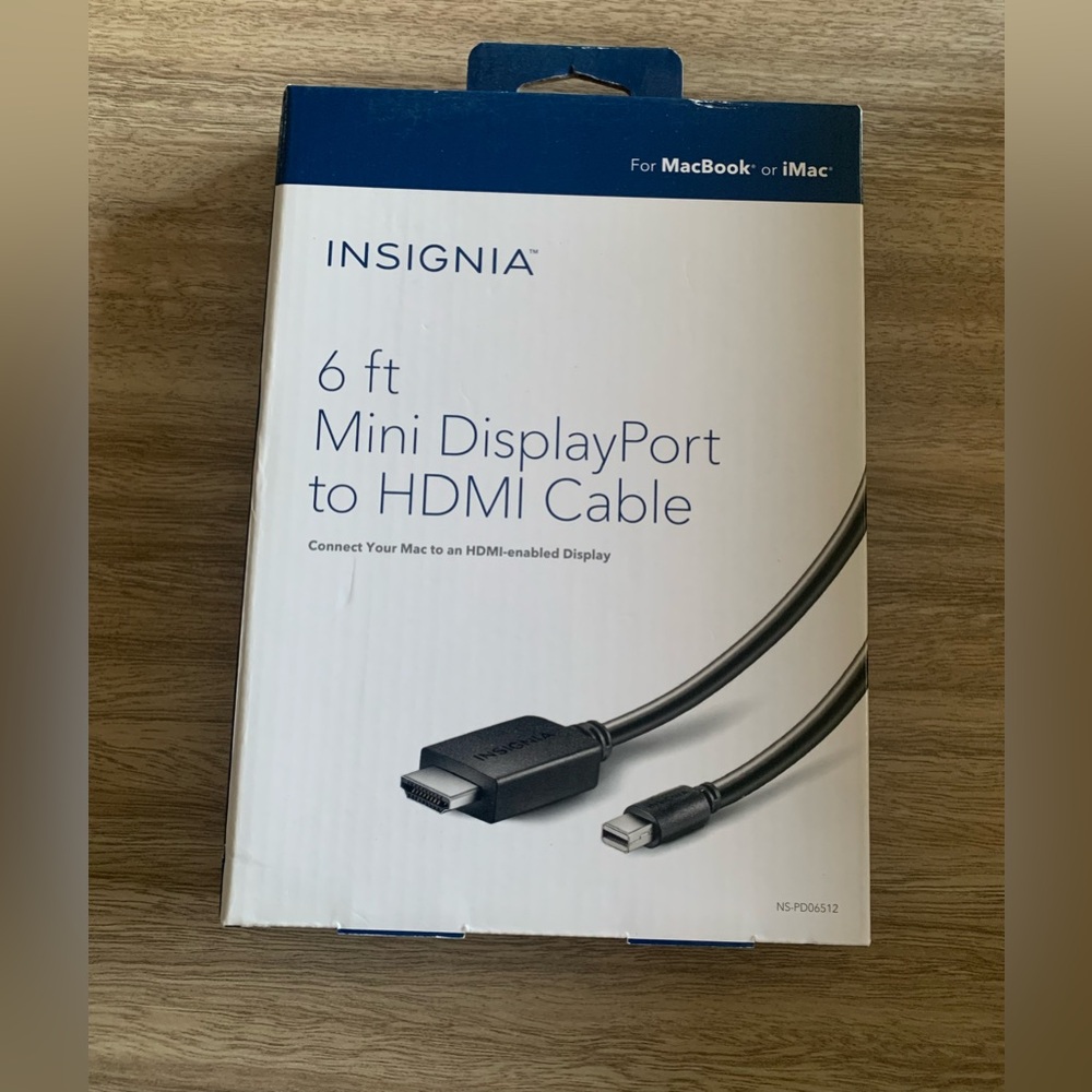 NWT 6 ft Mini DisplayPort to HDMI Cable  For MacBook or iMac 1080p & Ultra HD 4K